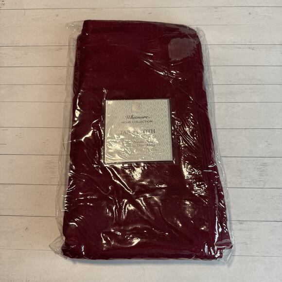 Whitmore Natalie Plaid Tablecloth Red 60x120 Oblong Polyester - Picture 1 of 4